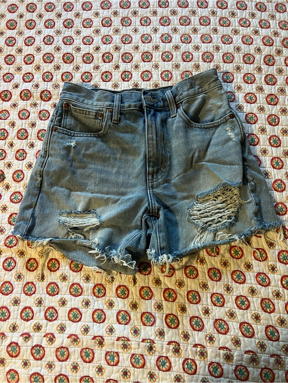EUC Madewell Relaxed Mid-Length Denim Shorts size 25